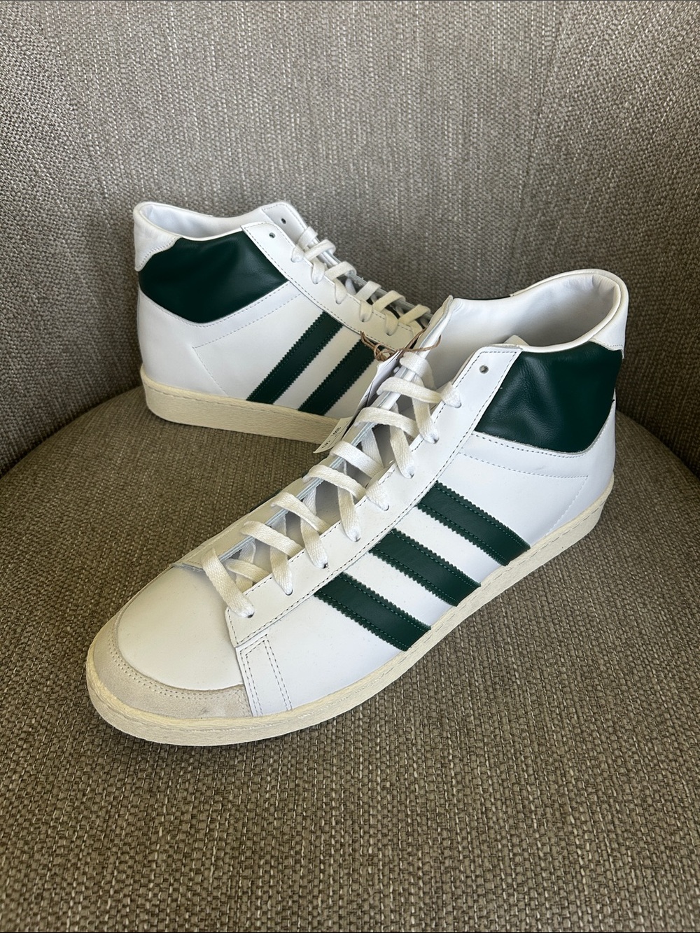 Adidas Originals Jabbar Hi White Collegiate Green Sneakers